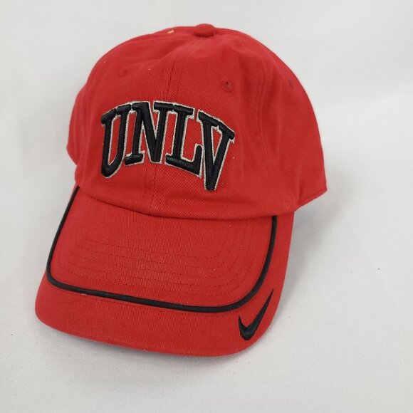 Nike UNLV Red Ball Cap Rebels Las Vegas Hat OS Embroidered UNLV Front - Picture 1 of 10